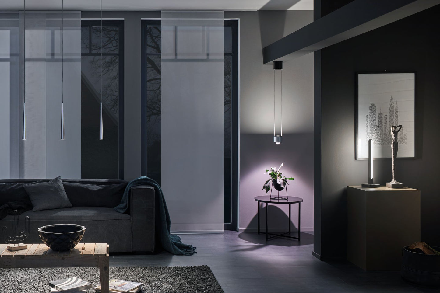 Paulmann LED Pedelleuchte Gutta 3-flammig 3x7W Alu gebürstet dimmbar