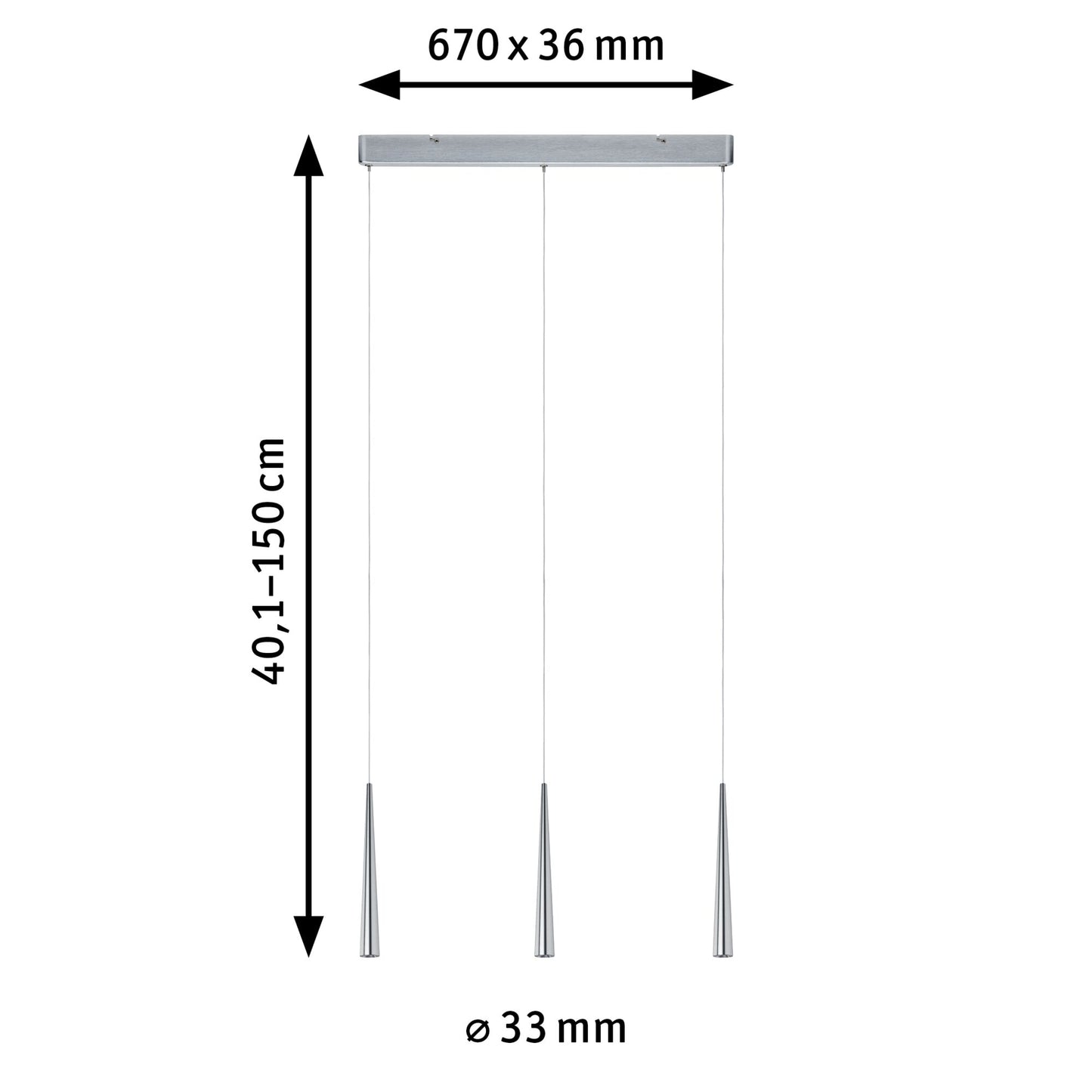 Paulmann LED Pedelleuchte Gutta 3-flammig 3x7W Alu gebürstet dimmbar