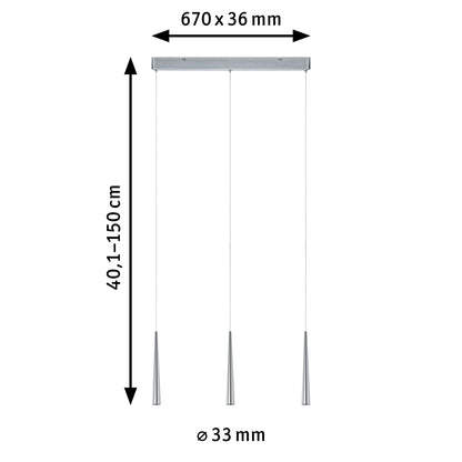 Paulmann LED Pedelleuchte Gutta 3-flammig 3x7W Alu gebürstet dimmbar