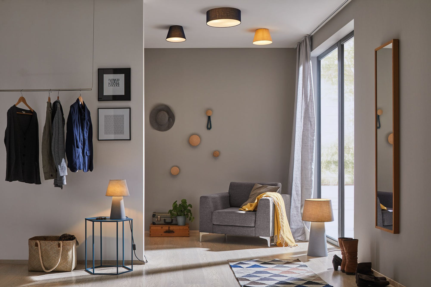 Paulmann WallCeiling Mea Deckenleuchte max.1x20W E14 Beige 230V Stoff