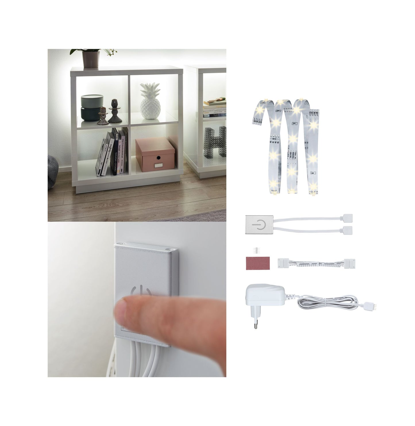 Paulmann Function YourLED Eco Comfort Set Touch Sensor 1m warmweiß 2,4W 12V DC Weiß/Kst