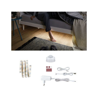 Paulmann FN YourLED Comfort Set Night PIR-Sensor 1m warmweiß 3W 12V DC Weiß Kunststoff