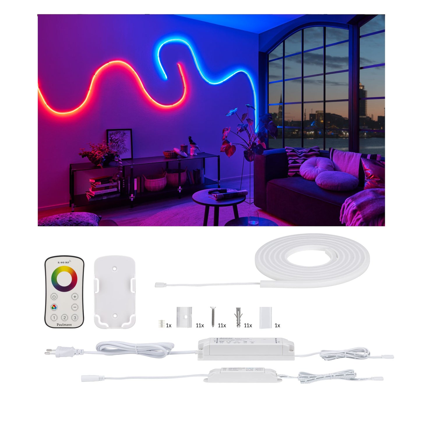 Paulmann MaxLED Flow Basisset 3m RGB 27 Watt inkl. Funk-Fernbedienung