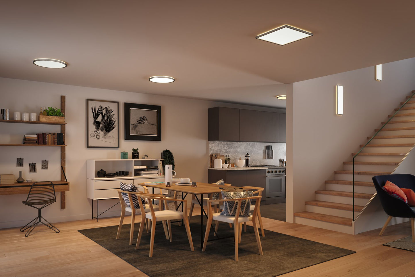 Paulmann LED Panel Atria Shine 3-Step-Dim rund 420mm 2800lm 3000K Chrom matt