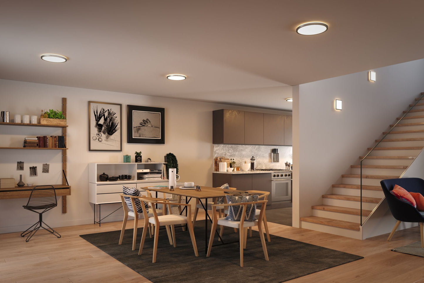 Paulmann LED Panel Atria Shine eckig 190x190mm 1360lm 3000K Chrom matt