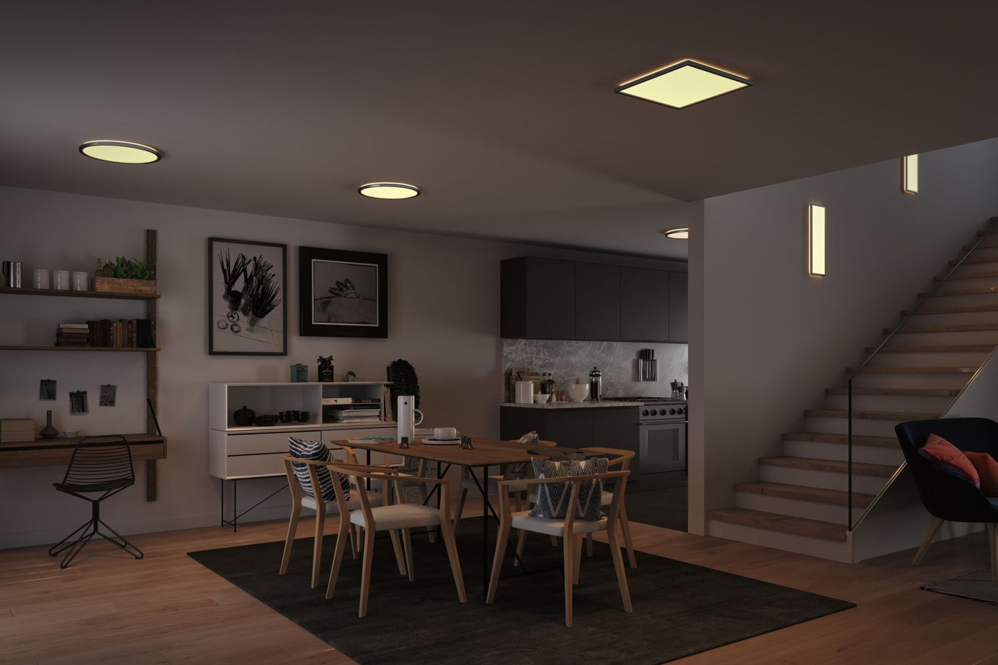 Paulmann LED Panel Atria Shine 3-Step-Dim eckig 580x200mm 2700lm 3000K Chrom matt
