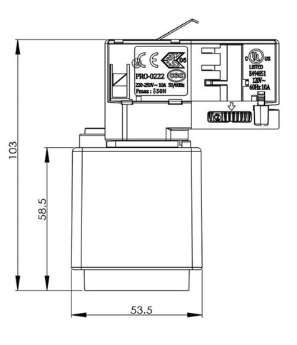Deko-Light D Line Steckdosenadapter, Hellgrau
