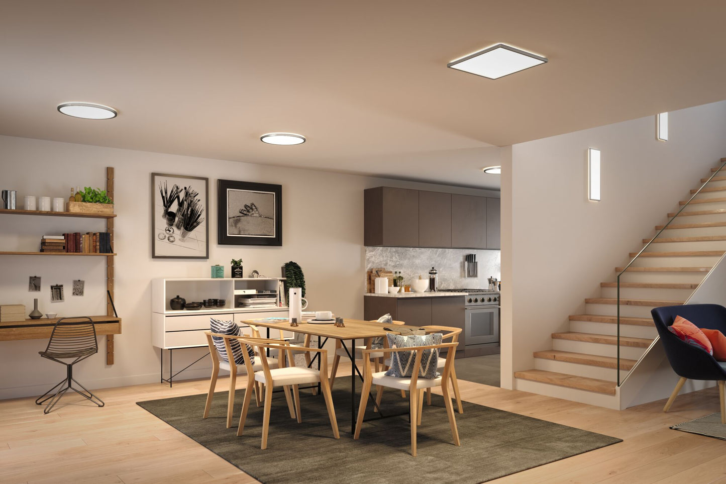 Paulmann LED Panel Atria Shine 3-Step-Dim eckig 420x420mm 2200lm 4000K Chrom matt
