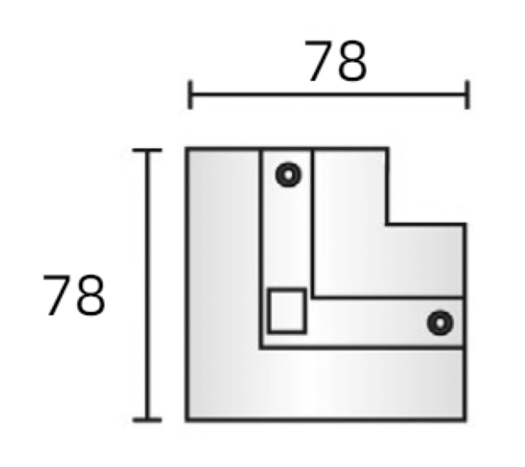 Deko-Light D Line DALI Einbau-Abdeckblende 90°-Verbinder, schwarz