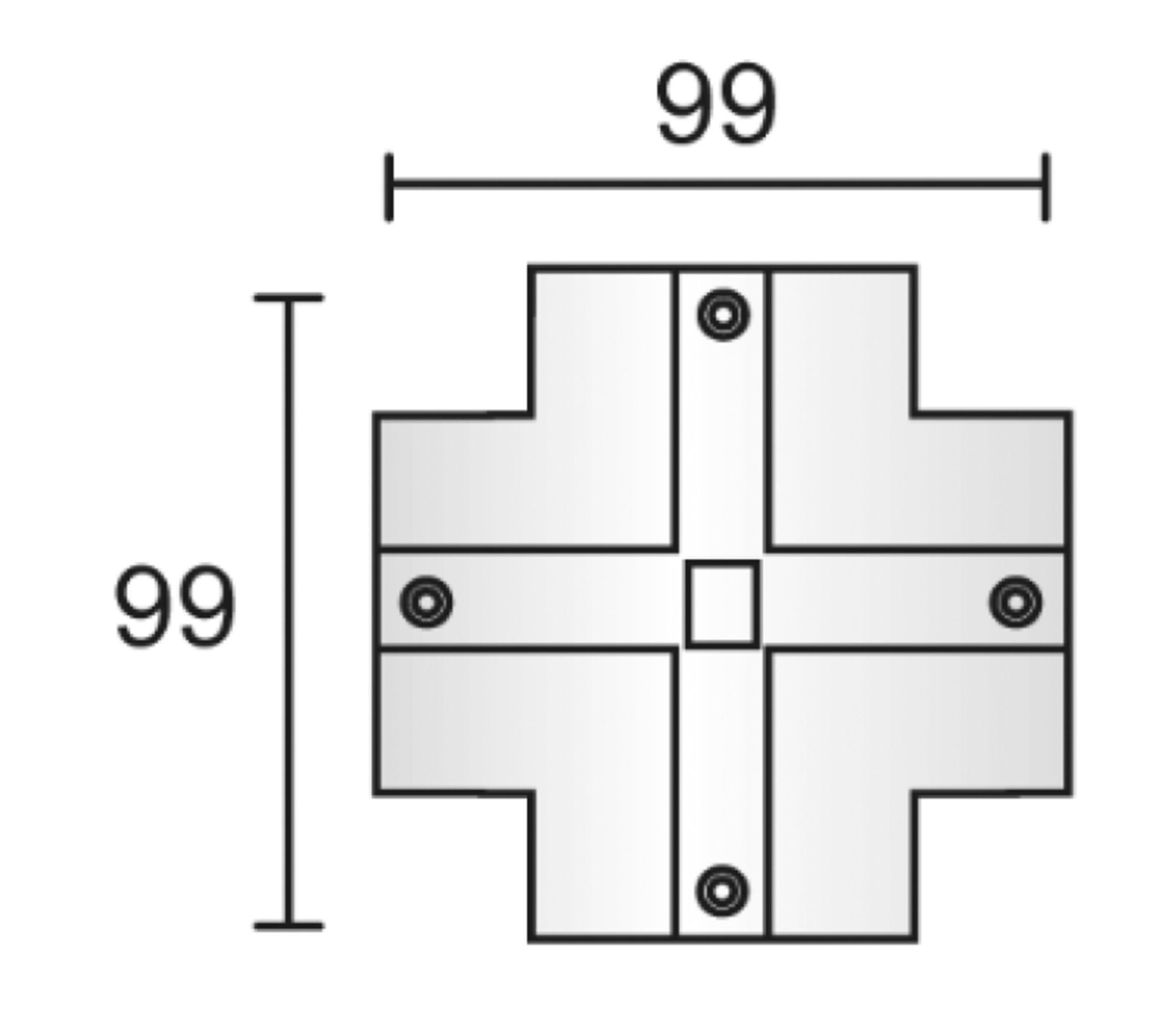 Deko-Light D Line DALI Einbau-Abdeckblende X-Verbinder, schwarz