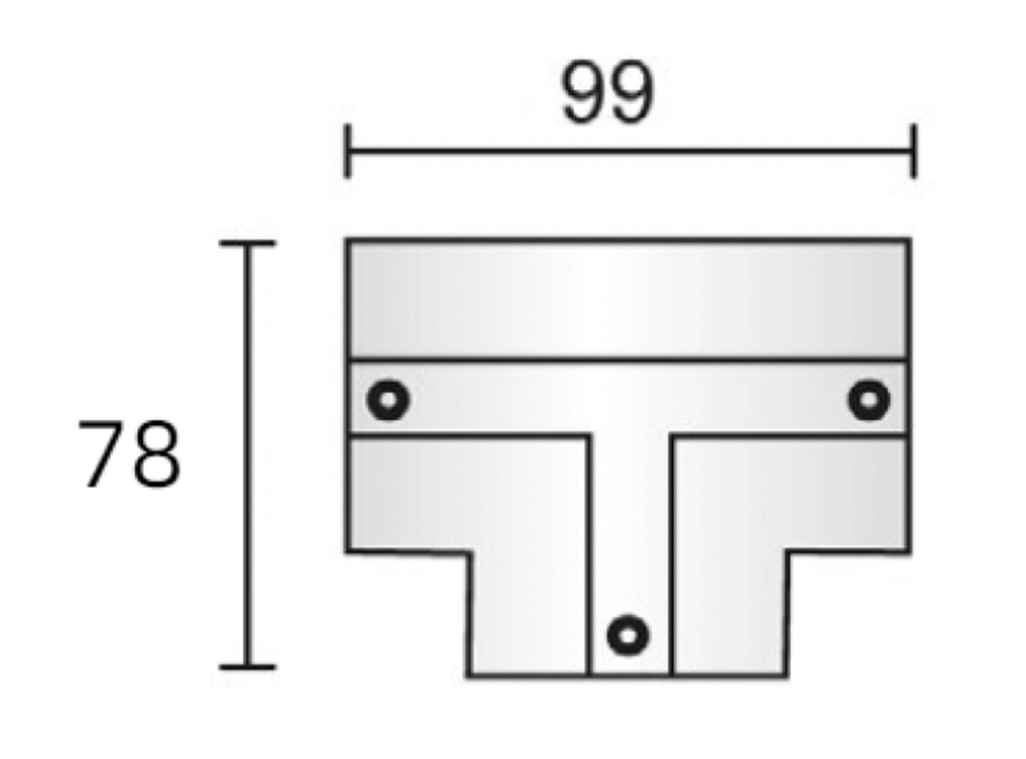 Deko-Light D Line DALI Einbau-Abdeckblende T-Verbinder, schwarz