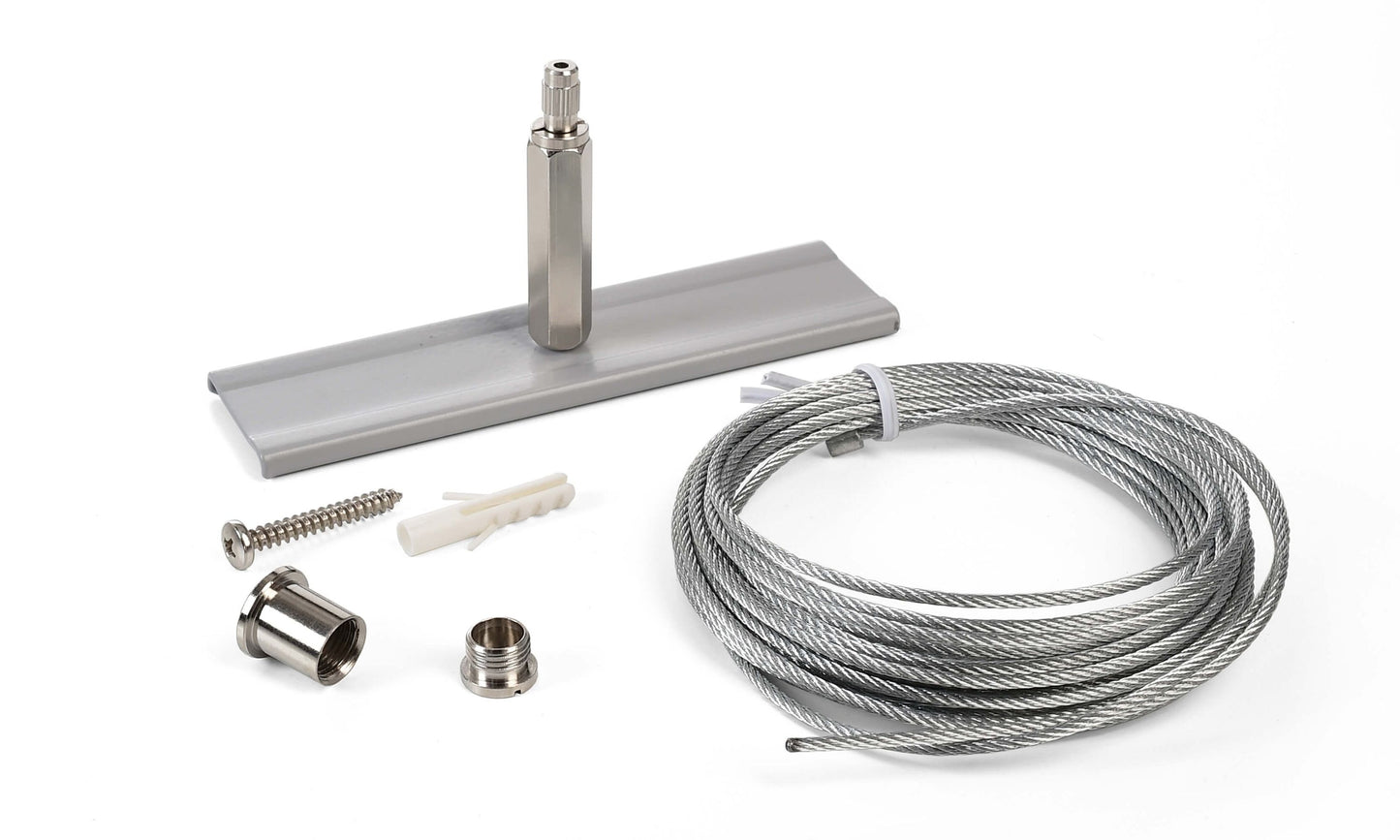 Deko-Light D Line Seilabhängungshalter Mini mit 5,0m Abhängeseil  Fenstergrau RAL 7040