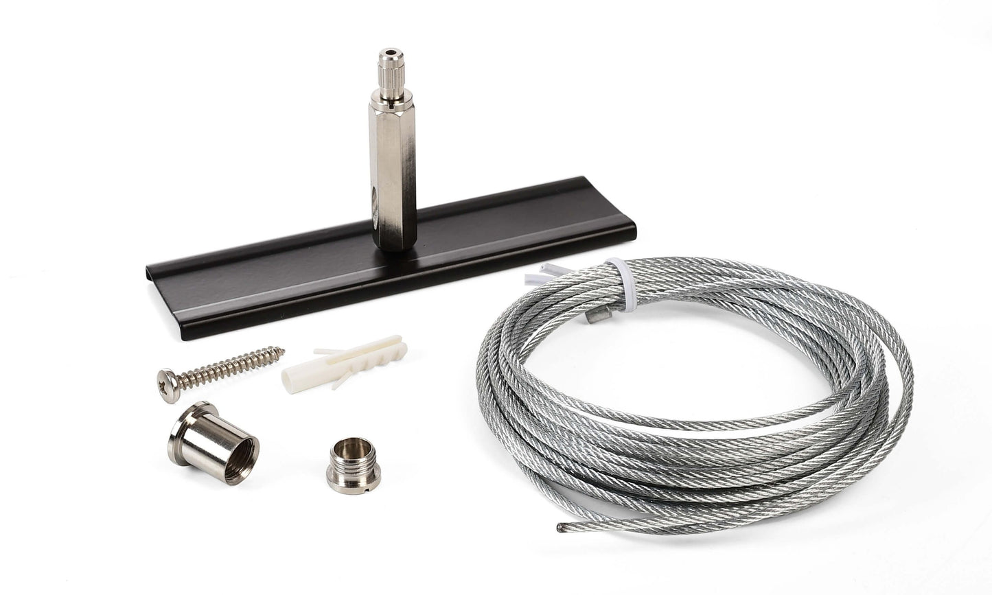 Deko-Light D Line Seilabhängungshalter Mini mit 5,0m Abhängeseil  Graphitschwarz RAL 9011
