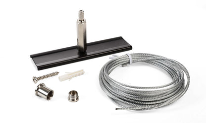 Deko-Light D Line Seilabhängungshalter Mini mit 5,0m Abhängeseil  Graphitschwarz RAL 9011