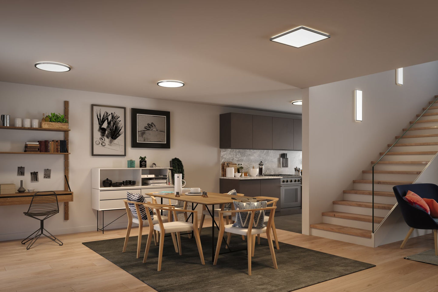 Paulmann LED Panel Atria Shine 3-Step-Dim eckig 580x200mm 1800lm 4000K Chrom matt
