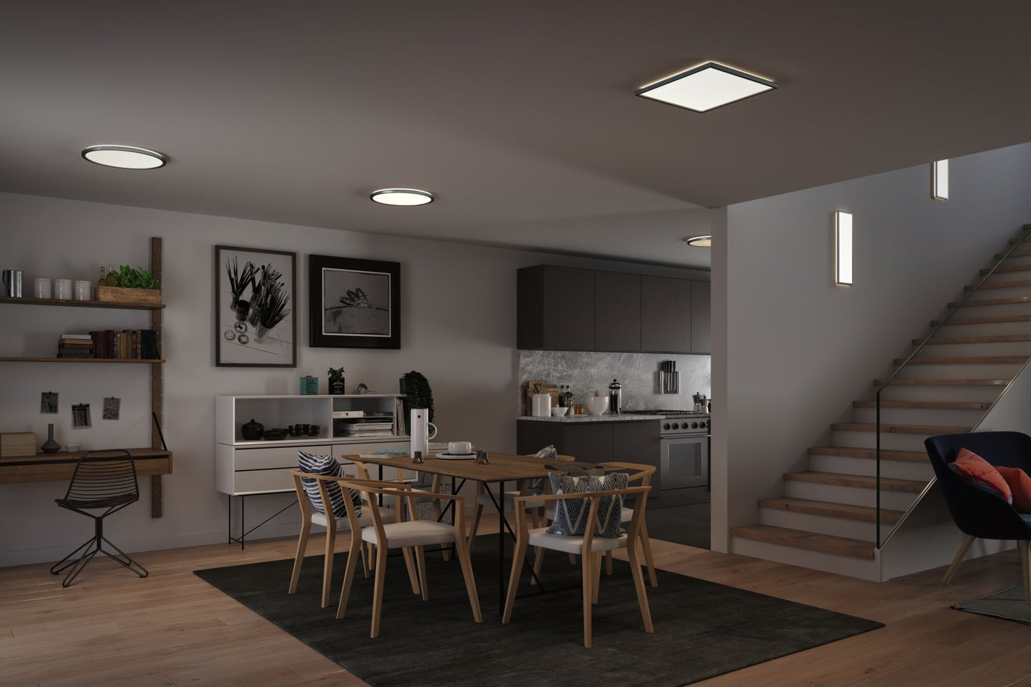 Paulmann LED Panel Atria Shine 3-Step-Dim eckig 580x200mm 1800lm 4000K Chrom matt