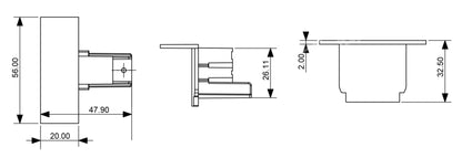 Deko-Light D Line DALI Einbau-Abdeckblende T-Verbinder, schwarz