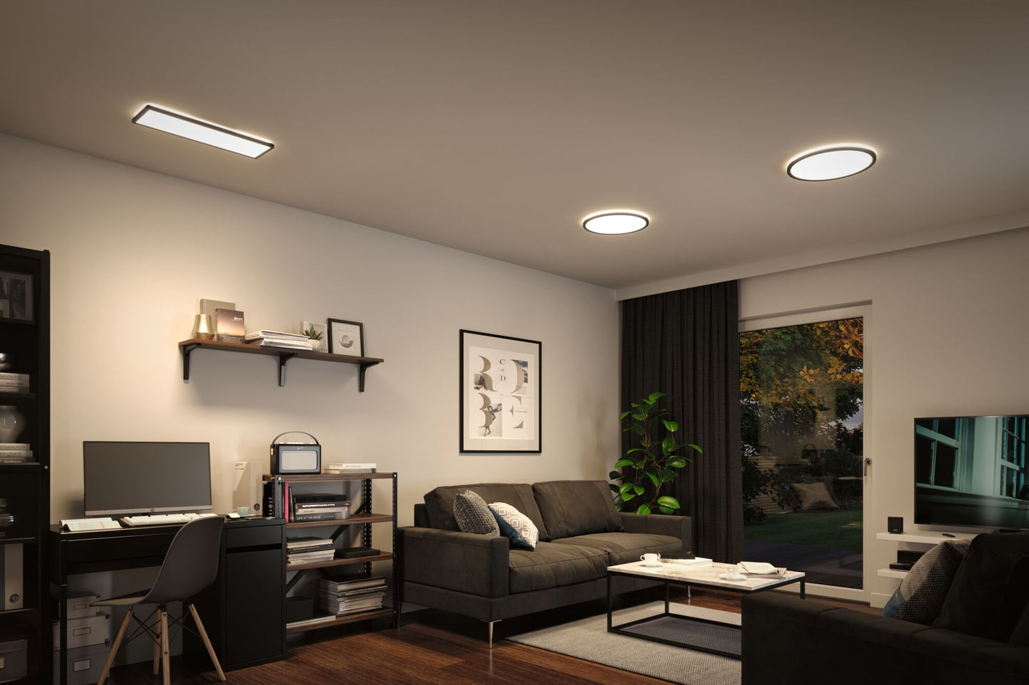 Paulmann LED Panel Atria Shine 3-Step-Dim eckig 420x420mm 2200lm 4000K Schwarz