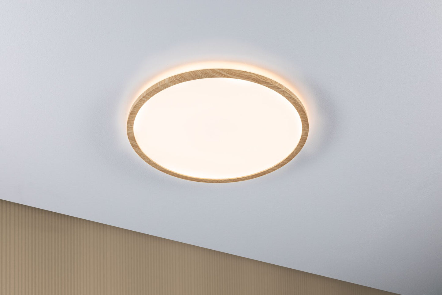 Paulmann LED Panel Atria Shine  Backlight IP44 rund 420mm 3000K Holzoptik