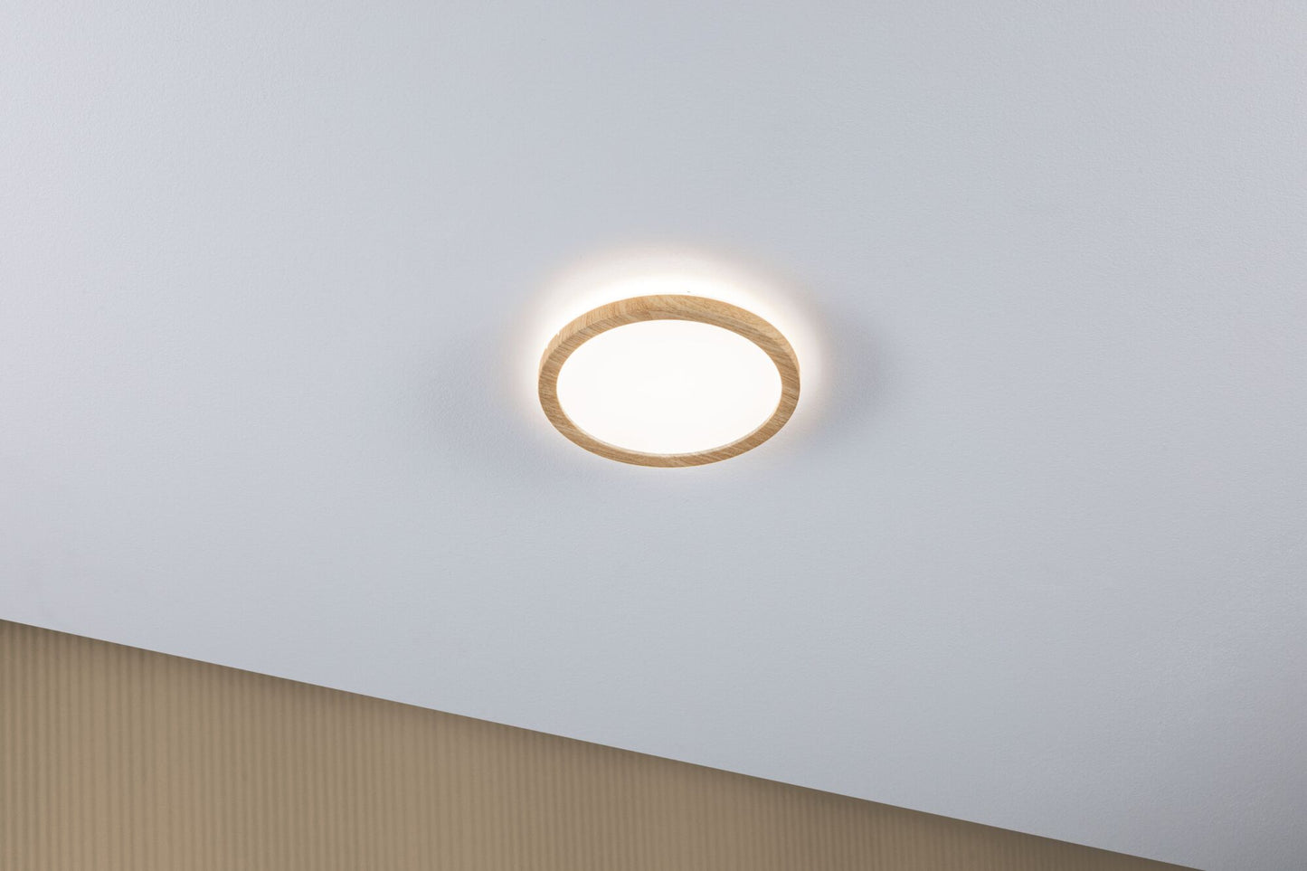 Paulmann LED Panel Atria Shine  Backlight IP44 rund 190mm 4000K Holzoptik