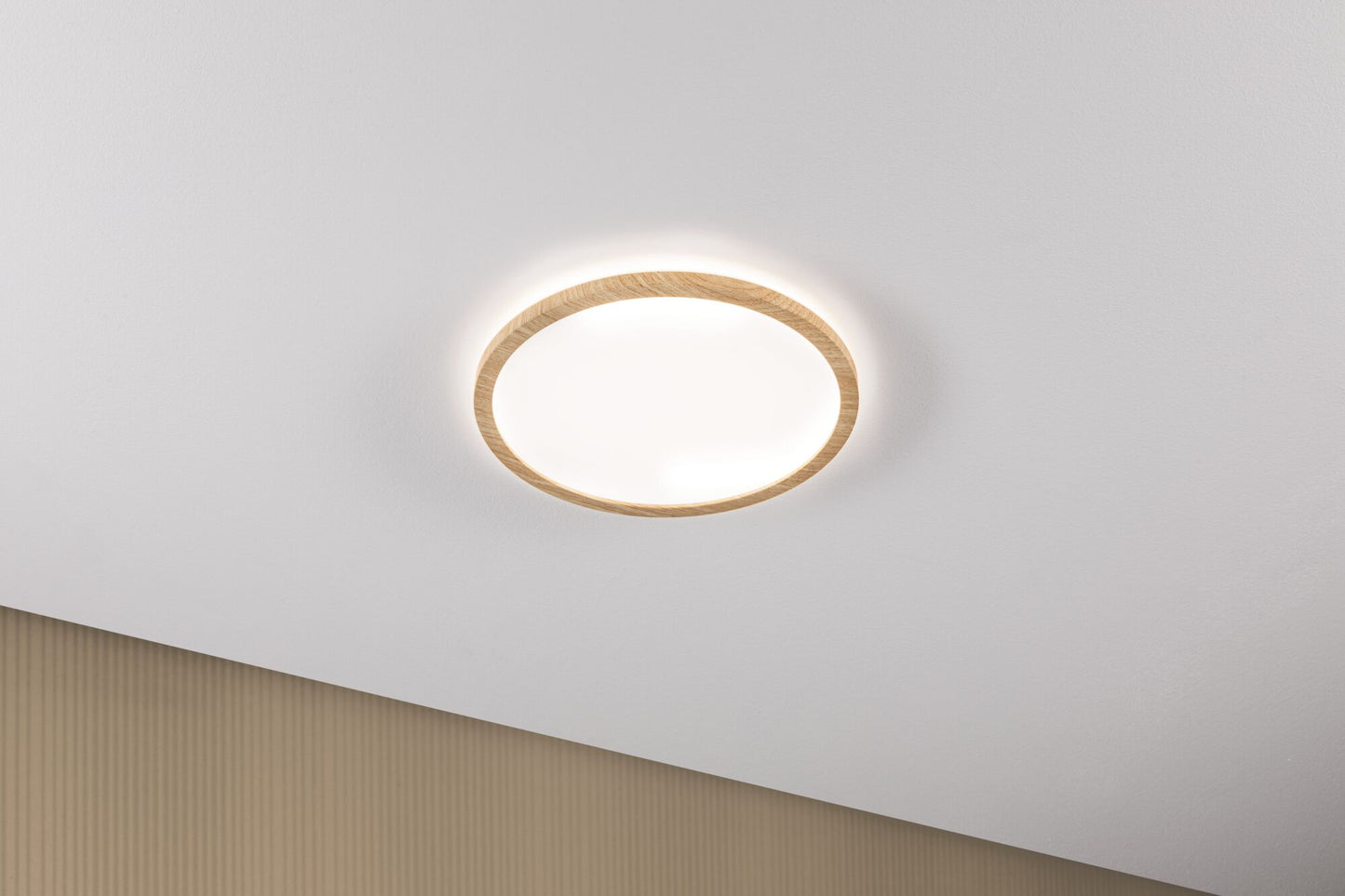 Paulmann LED Panel Atria Shine  Backlight IP44 rund 293mm 4000K Holzoptik
