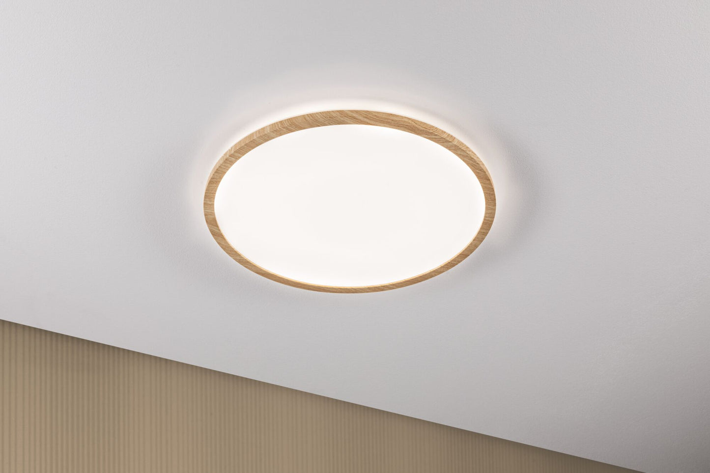 Paulmann LED Panel Atria Shine  Backlight IP44 rund 420mm 4000K Holzoptik