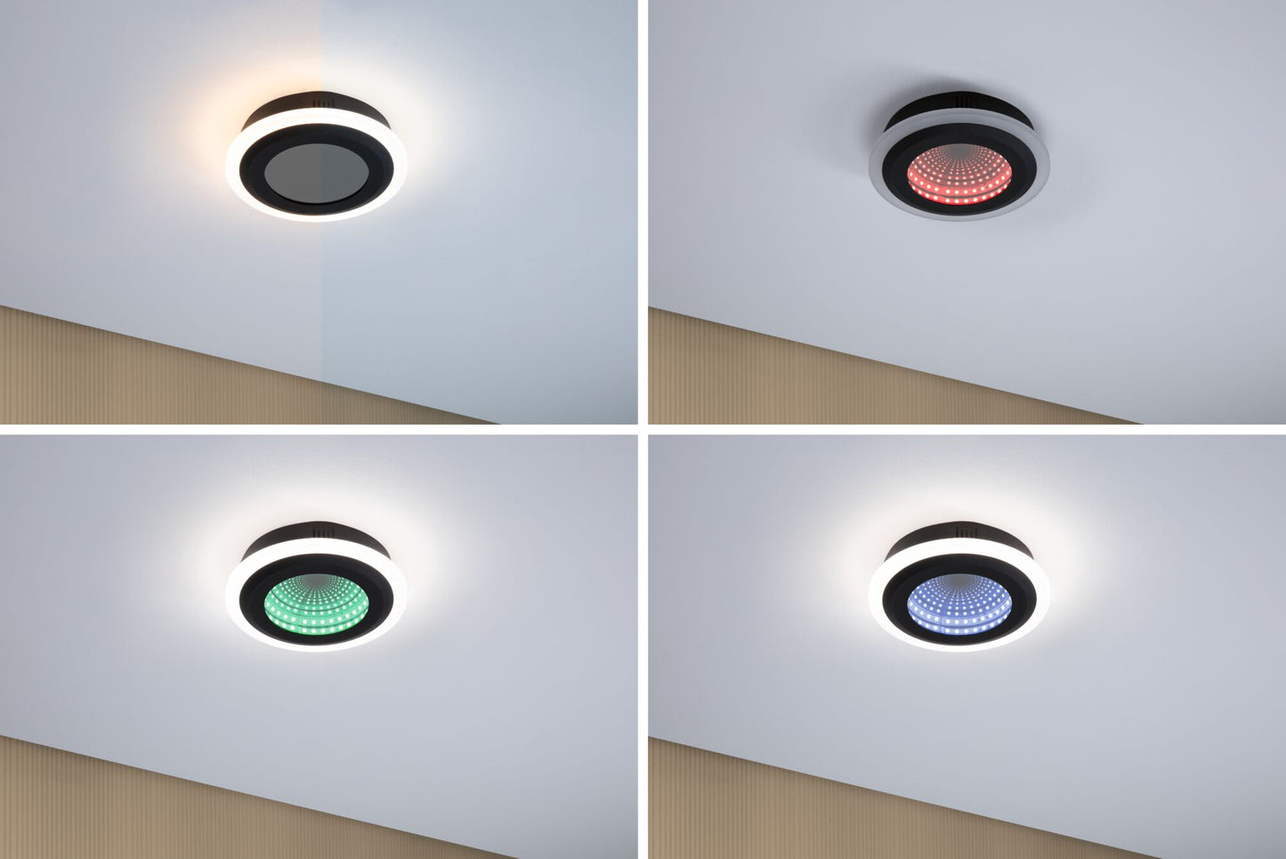 Paulmann LED Deckenleuchte Spaceglow RGB+ 1200lm 230V 14W dimmbar Schwarz matt