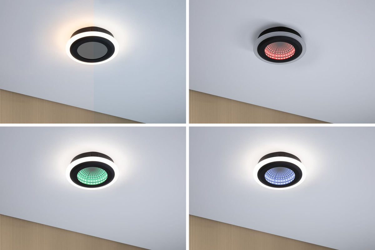 Paulmann LED Deckenleuchte Spaceglow RGB+ 1200lm 230V 14W dimmbar Schwarz matt