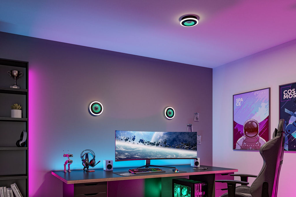 Paulmann LED Deckenleuchte Spaceglow RGB+ 1200lm 230V 14W dimmbar Schwarz matt