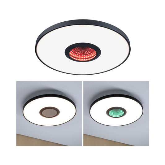 Paulmann LED Deckenleuchte Spaceglow RGB+ 1400lm 230V 21W dimmbar Schwarz matt