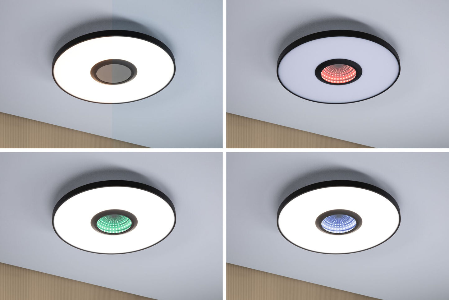 Paulmann LED Deckenleuchte Spaceglow RGB+ 1400lm 230V 21W dimmbar Schwarz matt