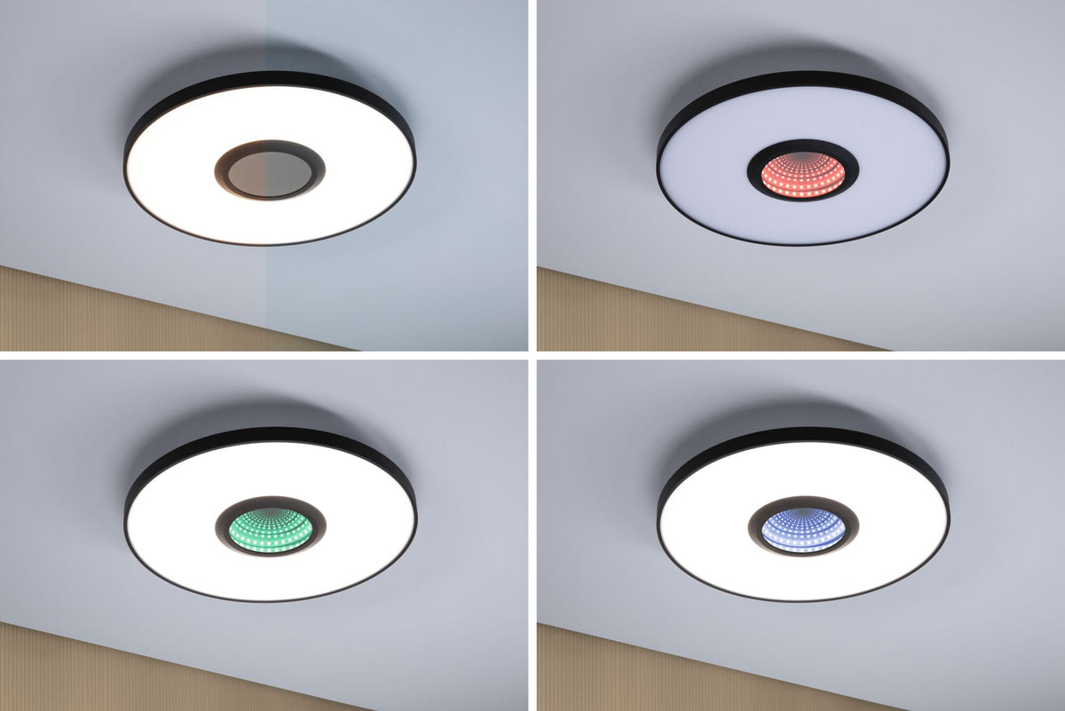 Paulmann LED Deckenleuchte Spaceglow RGB+ 1400lm 230V 21W dimmbar Schwarz matt
