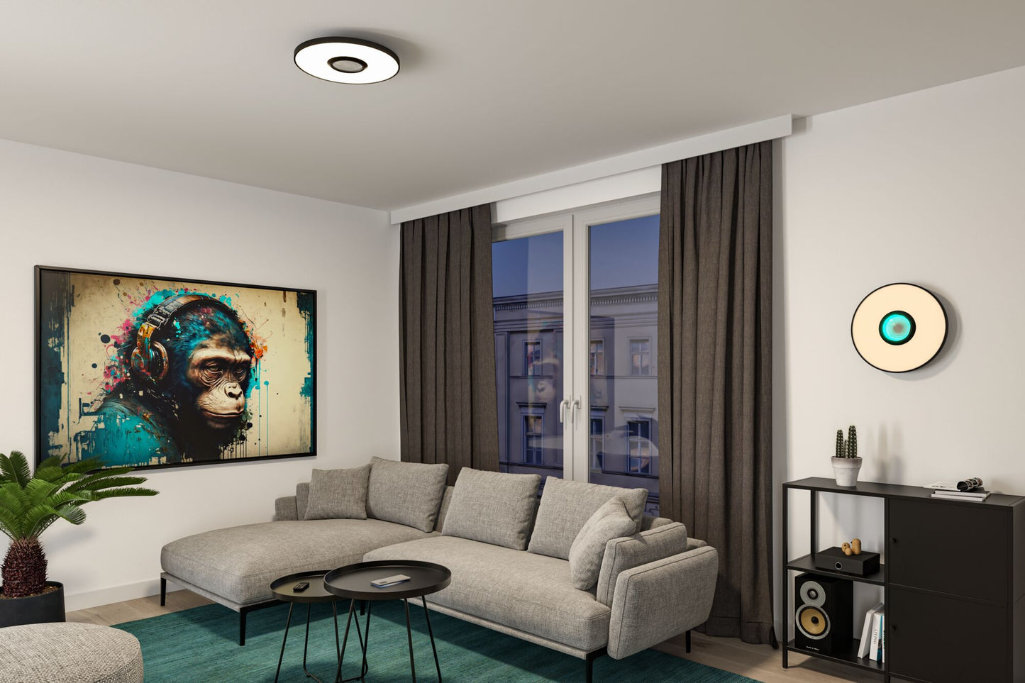 Paulmann LED Deckenleuchte Spaceglow RGB+ 1400lm 230V 21W dimmbar Schwarz matt