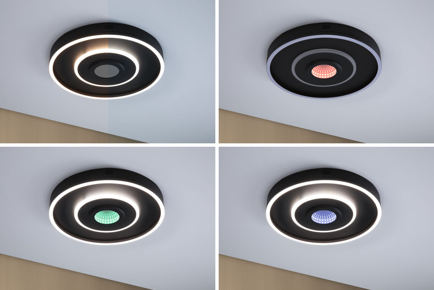 Paulmann LED Deckenleuchte Spaceglow RGB+ 320lm / 800lm 230V 22W dimmbar Schwarz matt
