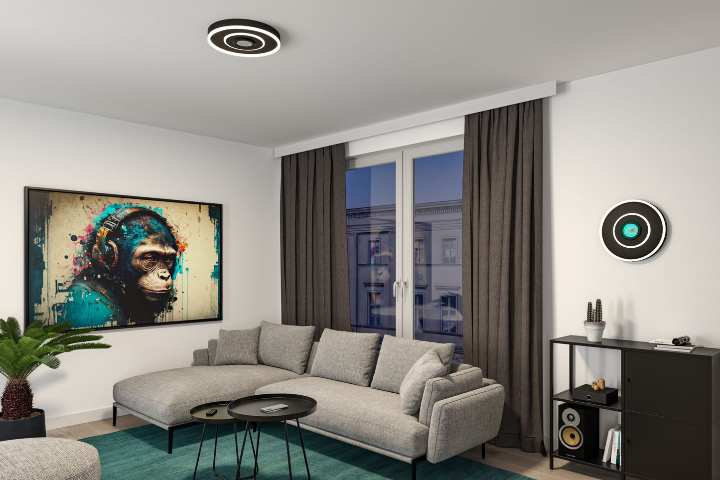 Paulmann LED Deckenleuchte Spaceglow RGB+ 320lm / 800lm 230V 22W dimmbar Schwarz matt