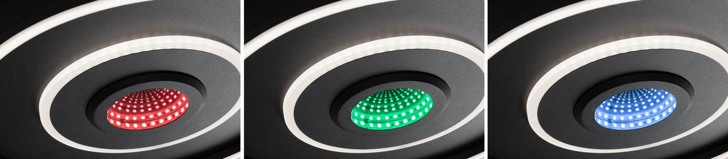 Paulmann LED Deckenleuchte Spaceglow RGB+ 320lm / 800lm 230V 22W dimmbar Schwarz matt