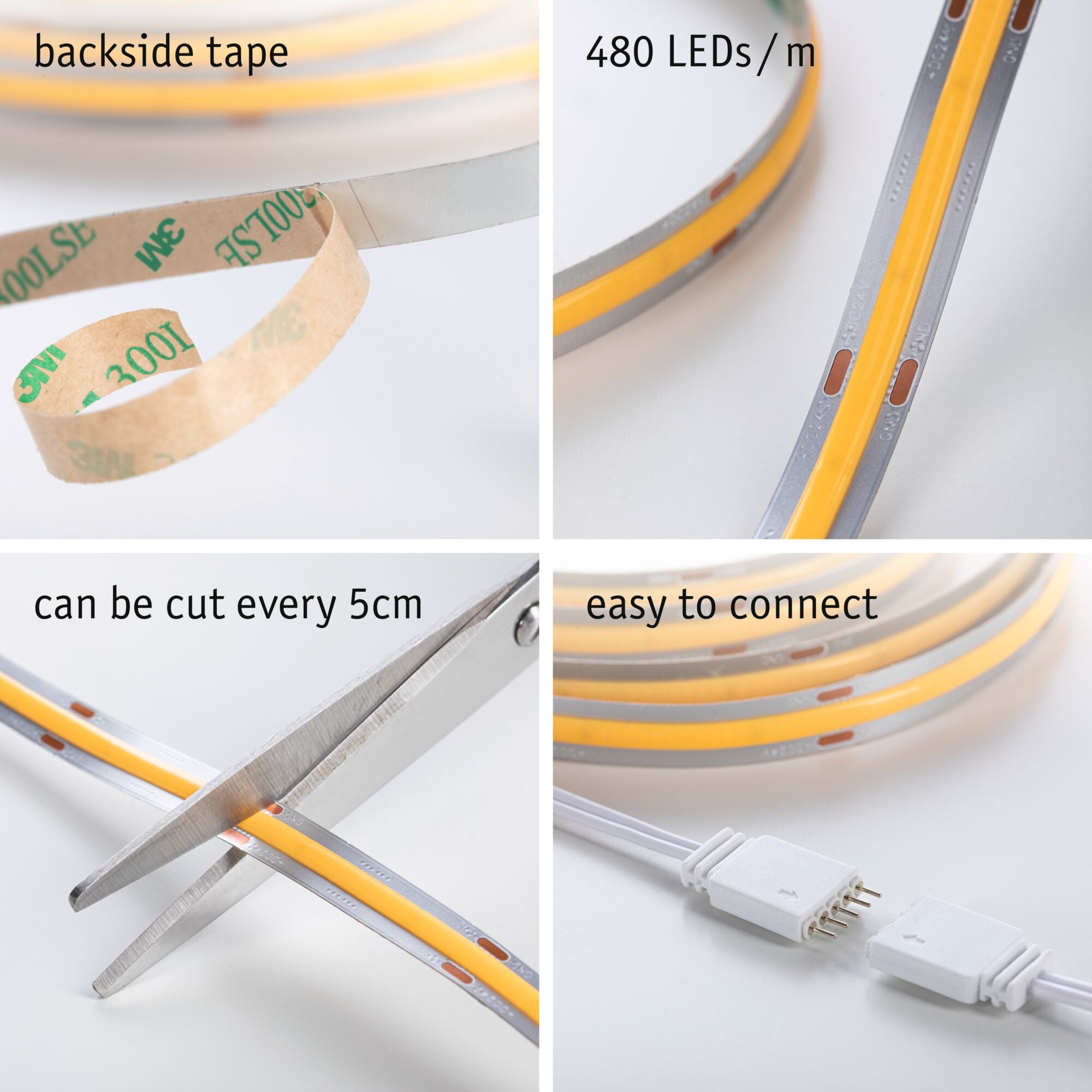 Paulmann MaxLED 500 LED Strip COB Basisset 1,5m   10W 750lm 480LEDs/m 2700K 25VA