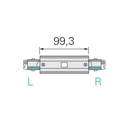 Deko-Light D Line DALI elektr. Längsverbinder mit Einspeisem. li-re, schwarz