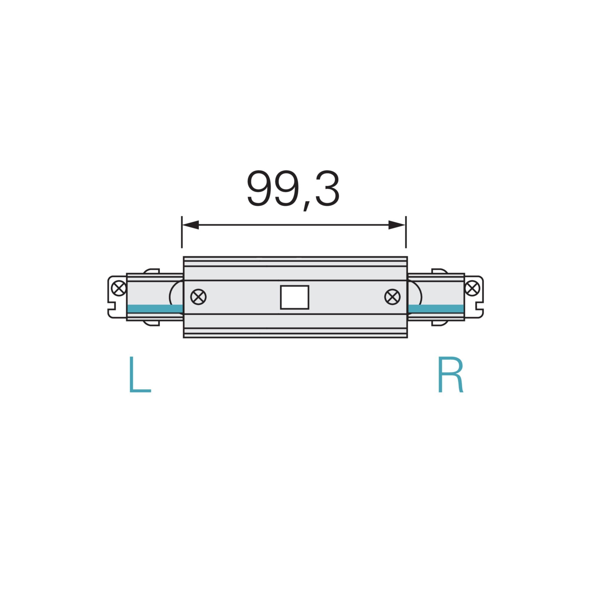 Deko-Light D Line DALI elektr. Längsverbinder mit Einspeisem. li-re, schwarz