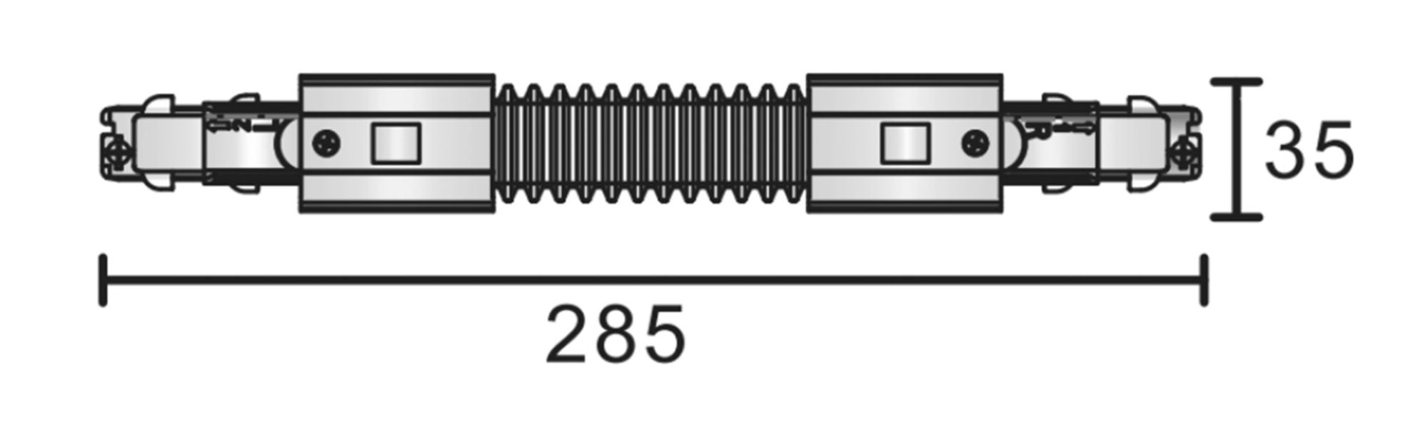 Deko-Light D Line DALI Flexverbinder links-rechts, schwarz