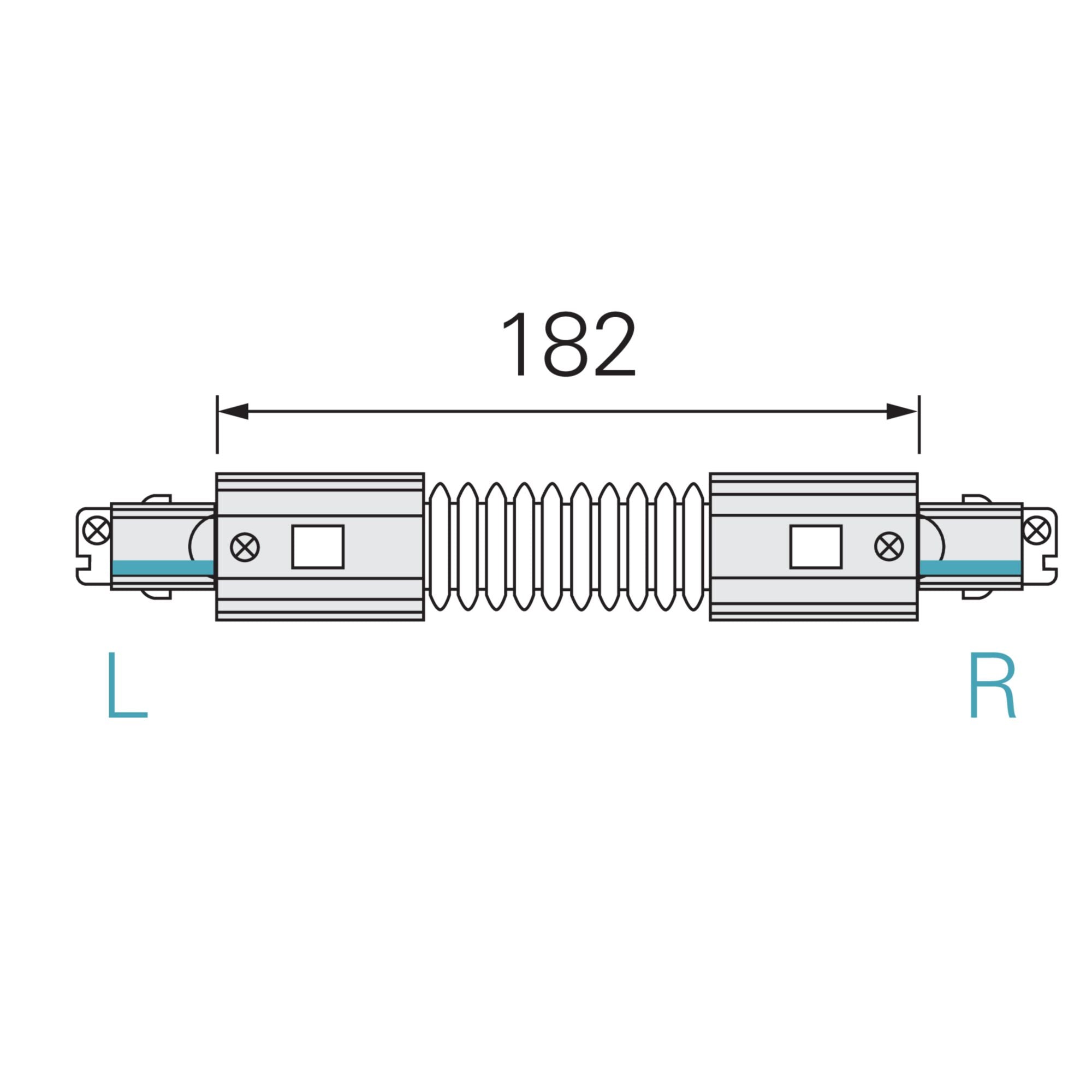 Deko-Light D Line DALI Flexverbinder links-rechts, schwarz