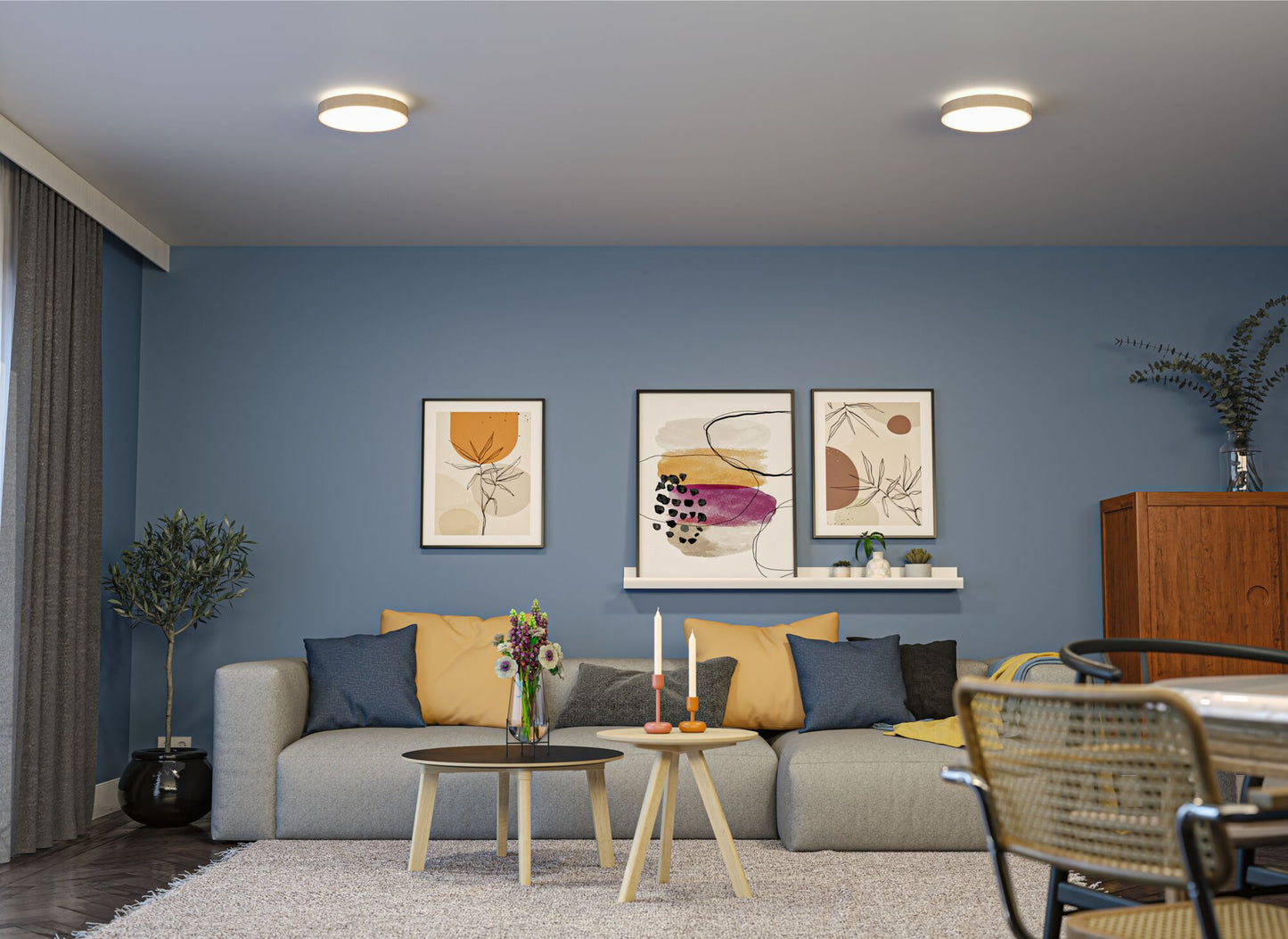 Paulmann LED Panel Cosara  IP44 rund 300mm 4000K Beige