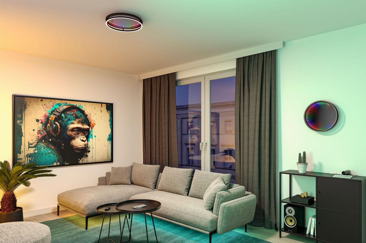 Paulmann LED Deckenleuchte Spaceglow RGB+ 2000lm 230V 34,5W dimmbar Schwarz matt