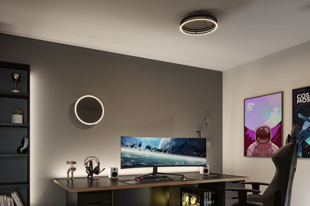 Paulmann LED Deckenleuchte Spaceglow RGB+ 2000lm 230V 34,5W dimmbar Schwarz matt