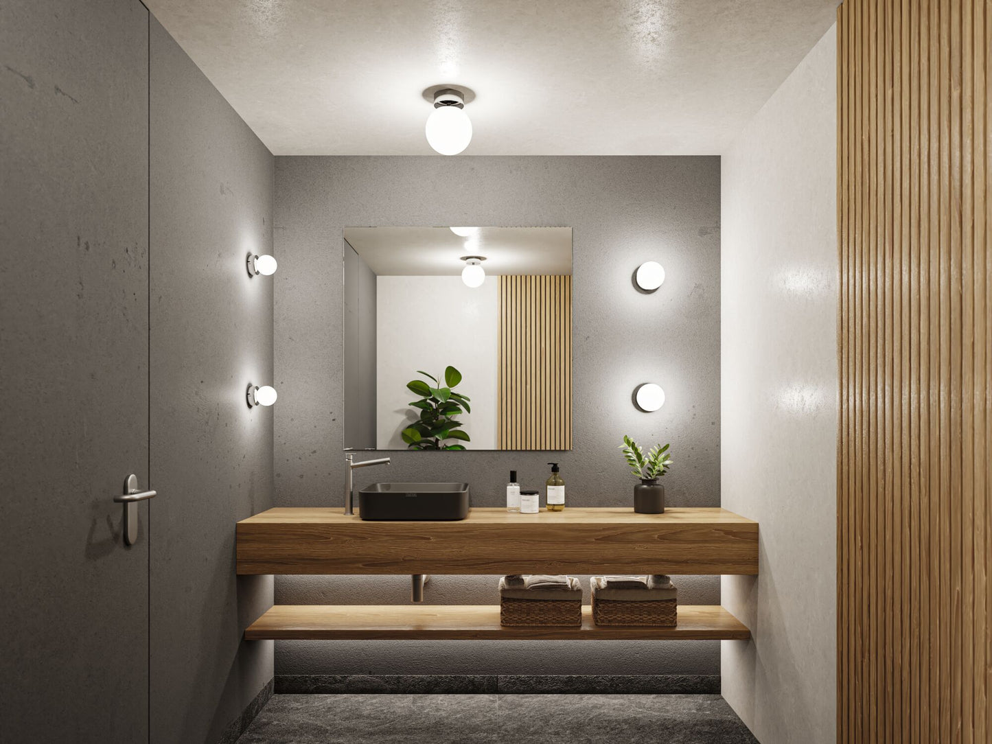 Paulmann LED Deckenleuchte Gove IP44  3000K 900lm 230V 9W  Chrom,Satin