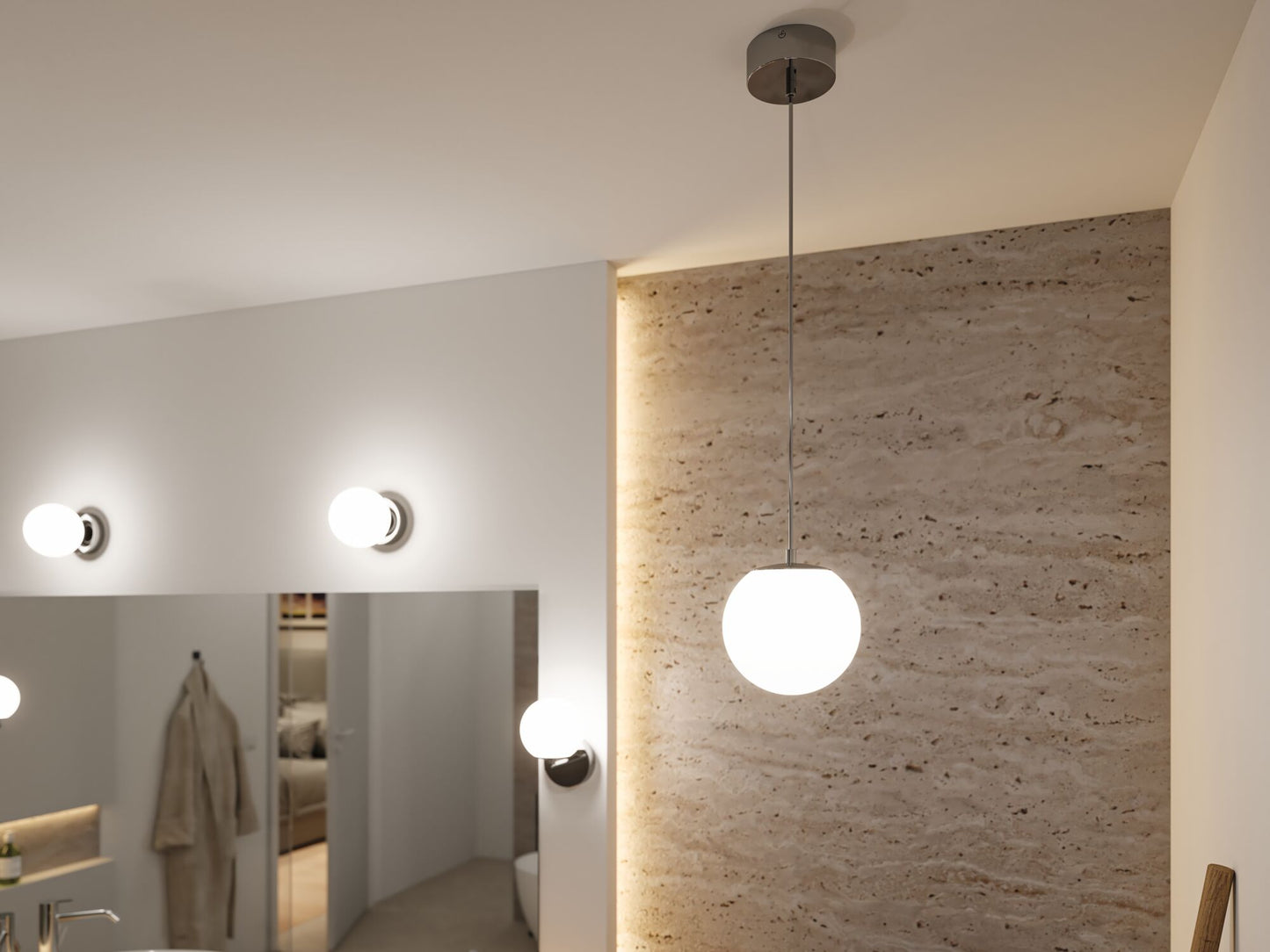Paulmann LED Pendelleuchte Gove IP44  9W Chrom,Satin