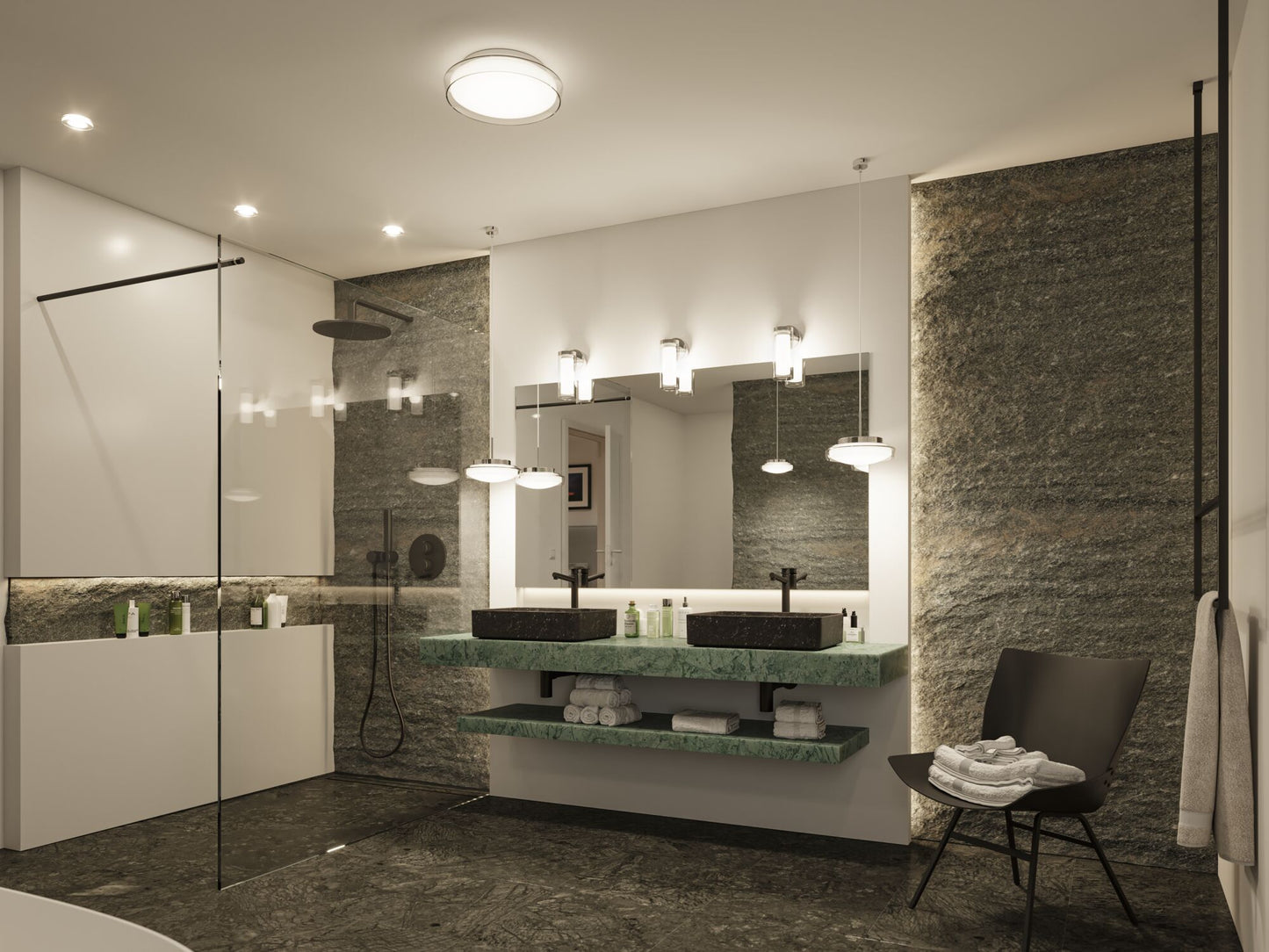 Paulmann Selection Bathroom Wandleuchte Luena IP44 E14   230V max. 20W dimmbar Chrom#Glas