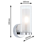 Paulmann Selection Bathroom Wandleuchte Luena IP44 E14   230V max. 20W dimmbar Chrom#Glas