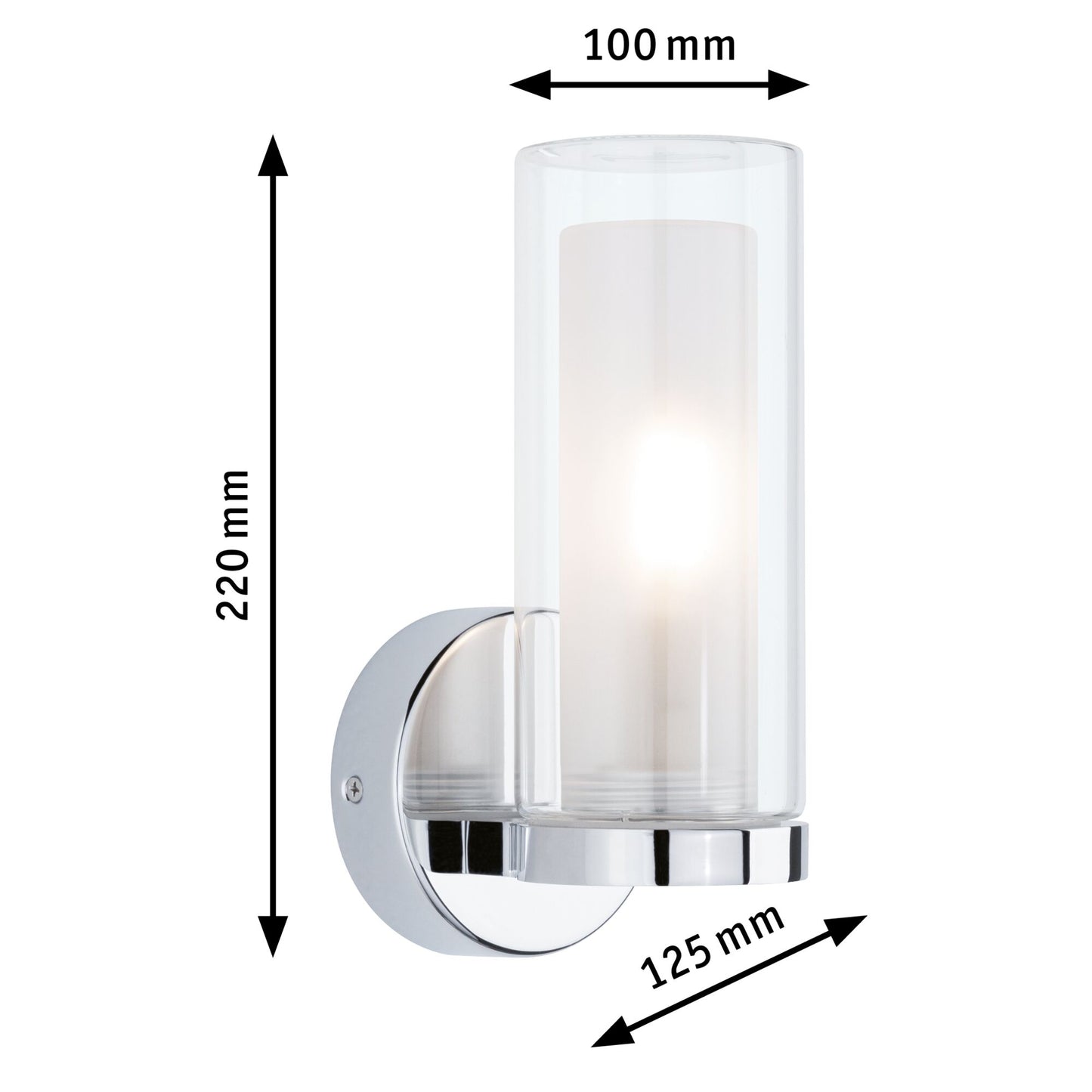Paulmann Selection Bathroom Wandleuchte Luena IP44 E14   230V max. 20W dimmbar Chrom#Glas