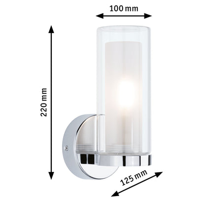 Paulmann Selection Bathroom Wandleuchte Luena IP44 E14   230V max. 20W dimmbar Chrom#Glas